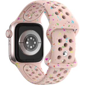 WINGLE Sport Band Compatible with Apple Watch Band 38mm 40mm 41mm 42mm 44mm 45mm 49mm for Women Men, Made from Recycled Plastic - Soft Breathable Strap for iWatch Series SE 9 8 7 6 5 4 3 2 1 Ultra