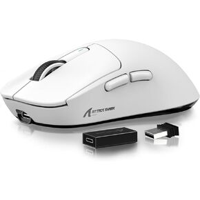 Attack Shark X3 Pro 4K/8K Hz Mouse, 59g Superlight BT/2.4G Wireless/Wired Gaming Mouse, PixArt PAW3395 Gaming Sensor, 26000 DPI, Programmable Buttons for Win11/Xbox/PS/Mac(Black)
