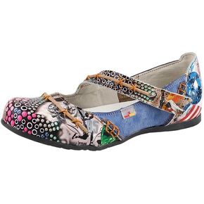 TMA EYES Stylish Color-Block Flat Sandals with Random Prints and Buckle