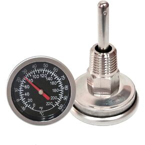Silver Temperature Probe Meter Gauge, Dial Thermometer NPT, Stainless 1/4 NPT Thermometer for Boiler Tea Pot Kettle -10-100℃/0-220ºF Thread Joint, Dial Thermometers in Saudi Arabia
