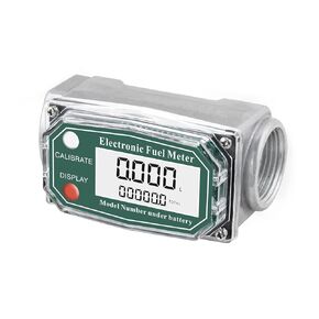 Turbine Flow Meter Electronic Digital Flow-Meter Aluminum Alloy Liquid Water Diesel Gasoline Methanol Kerosene Oil (1.5 inch Meter)