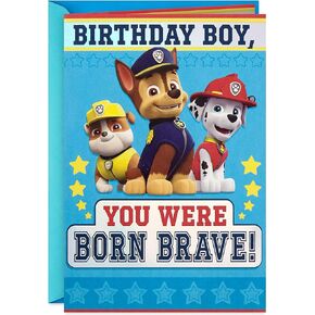 Hallmark Paw Patrol Birthday Card for Boys (Born Brave)