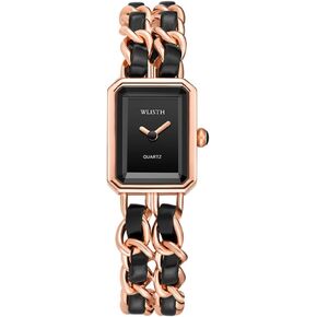 Rectangle Women Watches Elegant Ladies Dress Watches with Unique Stainless Steel Band