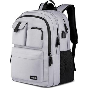 Backpack for Men & Women, Backpacks for School Teen Boys & Girl, Student Bookbag 17.3 inch Laptop Compartment with USB Charging Port for High Middle School, Black Travel Casual Bag