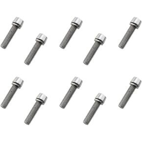 10PCS M5x20mm Bike Allen Hex Tapered Stainless Bolts Screws Bike Allen Hex Tapered Stainless Bolts Screws with Washer for Bicycle Stem, Sliver
