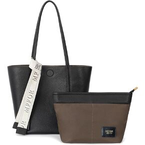 Tote Bag for Women, Vegan Leather Handbag Purse Set, Top Handle Shoulder Bag with Insert Organizer Bag.