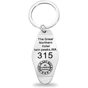 FOTAP Vintage Motel Keychain The Great Northern Hotel Jewelry Vintage Inspired Keychain TV Show Fans Gift TV Series Gift