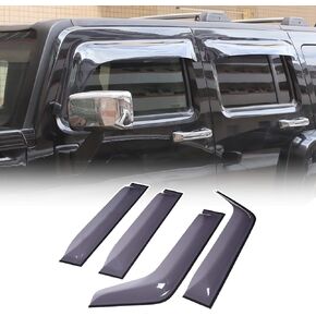 in-Channel Side Window Deflectors for Hummer H3 2005-2010, Tape-On Smoke Side Window Deflectors, Car Door Side Windows Deflectors Rain Guards, ABS