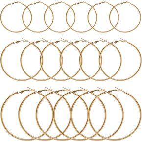 60Pcs Earrings Beading Hoop Earrings Finding - Stainless Steel Hypoallergenic Round Beading Hoop Open Beading Hoop for Jewelry Making DIY Crafts Art Creation Gift Wedding Party Favor