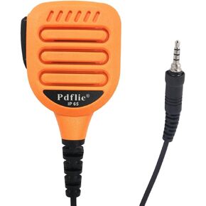 3.5mm Threaded Shoulder Radio Speaker Mic Microphone for Yaesu Standard Horizon HX890 HX400 HX40 VX-6R VX-7R VX-170 VX-246 ft60r ft5dr hx400is ft70 ht Walkie Talkie(IP65 Waterproof,Orange)