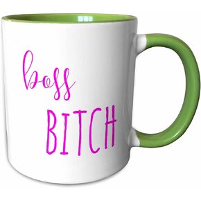3dRose Boss Bitch Pink Mug, 11 oz