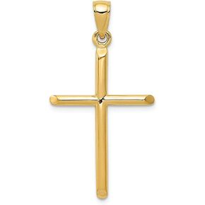 14k Yellow Gold Polished Cross Charm