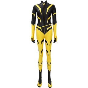 Women Miraculous Vesperia Cosplay Costume Zoé Lee Superhero Bodysuit Black And Yellow