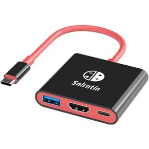 USB C to HDMI Adapter for Switch, 3 in 1 USB C Multiport Digital AV Converter with USB 3.0, 4K HDMI Output & PD 100W Charging Port for MacBook Pro, iPad Pro, Nintendo Switch, etc USB C Devices