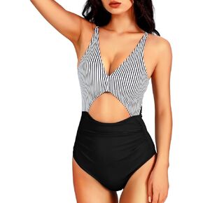 OPPOSHE One Piece Swimsuit Women Tummy Control, Cutout High Waisted Bathing Suits with Adjustable Straps in Kuwait