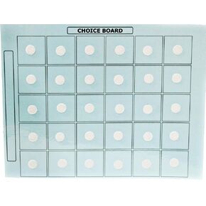 Smile4Autsim Visual Activity Choice Laminated Board with 30 1/2" Hook Coin -Great for Loose Pcs Flash Cards. (Blue, 8x11 Sheet (1.5 inch Cards))