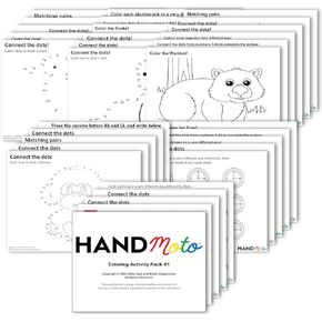 Coloring Activity Pack 1 - Our Coloring Activity Sheets Make Coloring Easy and Enjoyable - Our Coloring Activity Pack for Kids Ages 2-6 are Easy to use with Our HandMoto Whiteboard