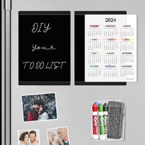 Acrylic Note Board for Refrigerator, Magnetic Dry Erase Board, 8.5'' X 12.2''