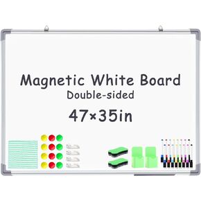 Magnetic Whiteboard Magnetic Dry Erase Board for Wall, 18x 12 Inches Double Sided White Board for Office School Home