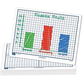 EAI Education Centimeter Grid Flexible Dry-Erase Boards: 9" x 12" Double-Sided - Set of 30