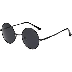 Round Sunglasses For Men Women Retro Metal Hippie Circle Eyeglasses Clear Lens Vintage Accessories UV Protection