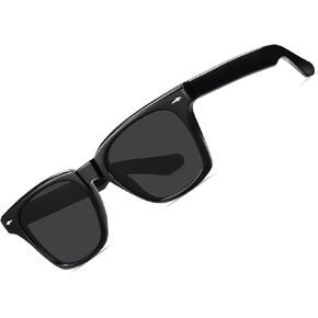 CARFIA Retro Polarized Sunglasses For Men UV400 Protection Square Arrow Rivet Trendy Classic Thick Shades