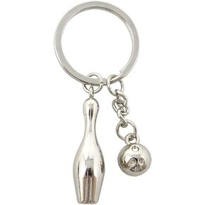Honbay 1PCS Metal Cute Mini Bowling Ball Key Ring Chain with A Gift Box