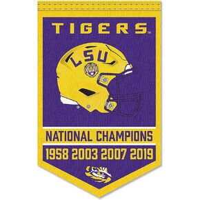 Louisiana State LSU Tigers 4 Time 4x Football National Champions Banner