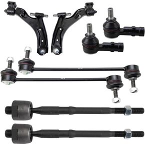 TRQ Front Control Arms Tie Rods & Links Kit Compatible with 2013-2016 Chevrolet Spark