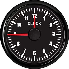 KAOLALI Clock Meter Gauges Auto Clock 0-12 Hours Format High Accuracy with Blacklight for Marine Boat Yacht Car 52mm(2'') 12/24V