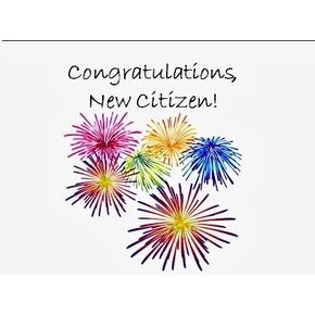 Aquinas Eagle New Citizen Congratulations Card Fireworks!