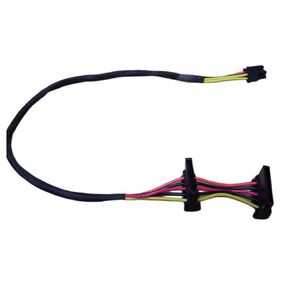SATA Power Cable for Dell Inspiron 3653 3650 Series, Right-Angle SATA 15 Pin x2 to Mini 6 Pin ATX Adapter Compatible Part No. GP2JM 14.5-inch(37cm), Black