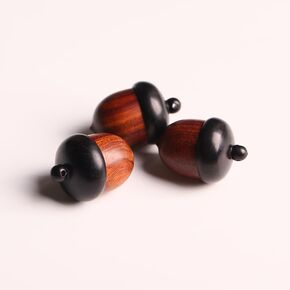 Wooden Travel Pill Case, Solid Wood Medicine Pill Box, Mini Granule Storage Box for Outdoor Acorn Shape Sandalwood Capsules Organizer Pill Organizers Over-The-Counter Medication