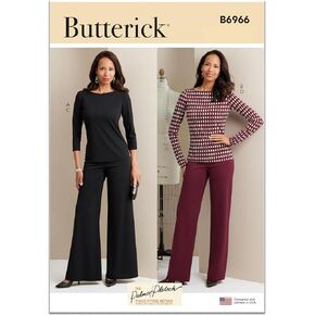 Butterick Misses' Close-Fitting Pullover Knit Tops and Pants Sewing Pattern Kit, Design Code B6966, Sizes 6-8-10-12-14
