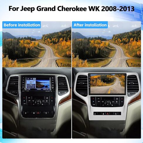 2+64G Android 13 Car Radio for Jeep Grand Cherokee WK 2008-2013 with Wireless CarPlay Android Auto, 9" Touchscreen in Dash GPS Radio with WiFi Bluetooth Mirror Link FM RDS HiFi EQ SWC Backup Camera in Saudi Arabia