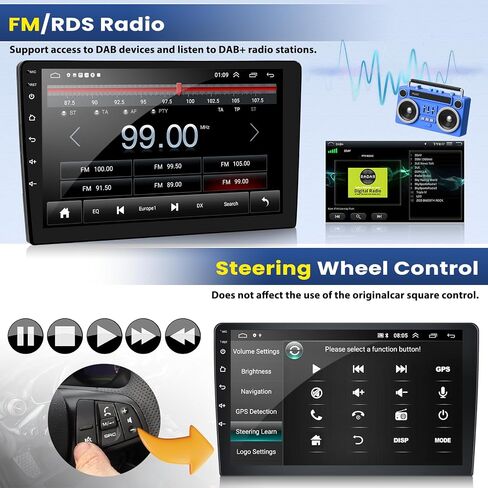 2+64G Android 13 Car Radio for Jeep Grand Cherokee WK 2008-2013 with Wireless CarPlay Android Auto, 9" Touchscreen in Dash GPS Radio with WiFi Bluetooth Mirror Link FM RDS HiFi EQ SWC Backup Camera in Saudi Arabia