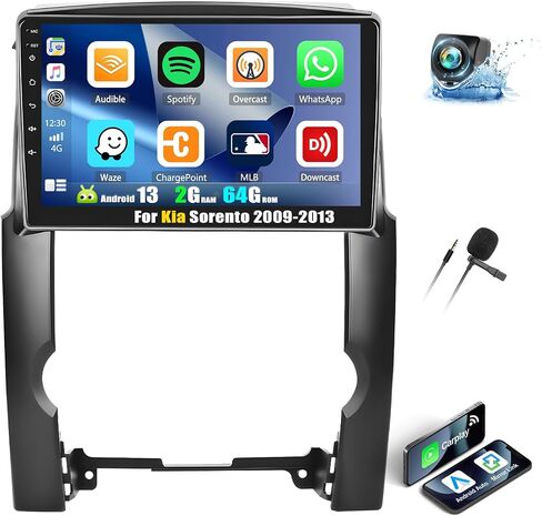 2G+64G Android 13 Car Stereo for Kia Sorento 2009-2013 with Wireless Apple Carplay Android Auto,10.1'' Touchscreen Kia Sorento Car Radio with GPS Navigation,Bluetooth,WiFi/FM/RDS Radio+Backup Camera in Saudi Arabia