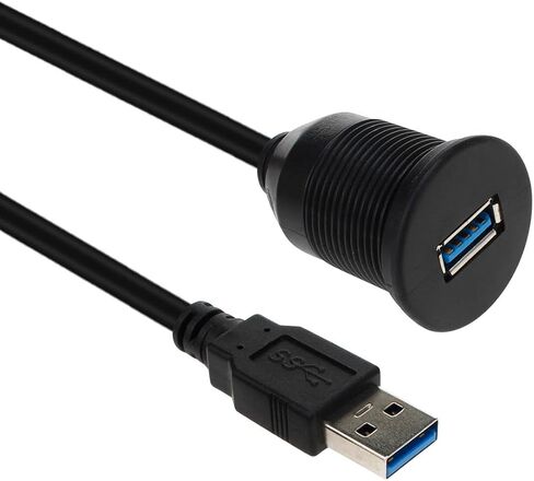 LDKCOK USB 3.0 Mount Cable - USB Extension Flush, Dash, Panel Mount Cable، للسيارة والقارب والدراجات النارية والمزيد (3.3 قدم / 1 متر) in Saudi Arabia