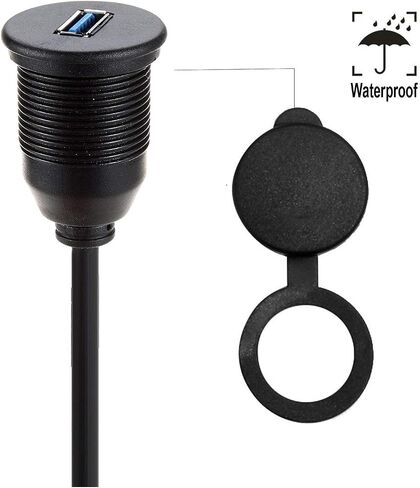 LDKCOK USB 3.0 Mount Cable - USB Extension Flush, Dash, Panel Mount Cable، للسيارة والقارب والدراجات النارية والمزيد (3.3 قدم / 1 متر) in Saudi Arabia