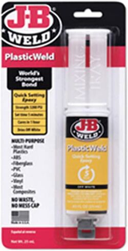 J-B Weld 50132 PlasticWeld حقنة إيبوكسي سريعة الإعداد - تجف أوف وايت - 25 مل in Kuwait