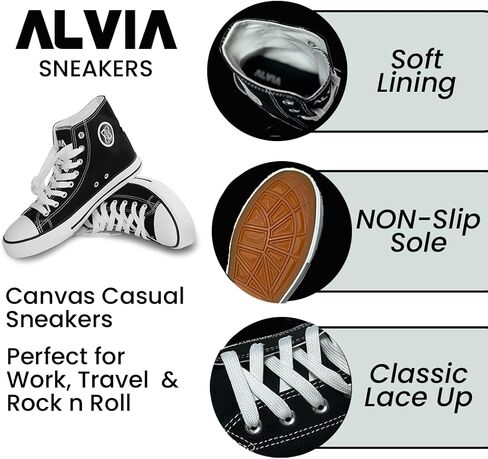 High Top Canvas Sneakers Canvas Shoes Lace up White Black Sneakers Casual Walking Shoes. Comes with Drawstring Sportpack. in Saudi Arabia