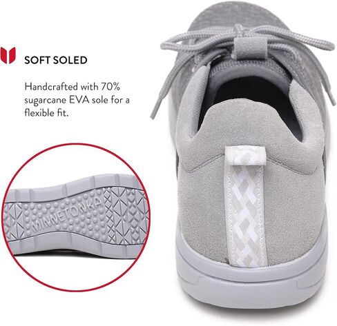 Minnetonka Men’s Eco Anew - Fashion Knit Sneakers Handcrafted with EcoPlush Recycled Insole, 100% Recycled Breathable Mesh Lining and Laces, 70% Sugarcane Sole, and Fabric Upper in Saudi Arabia
