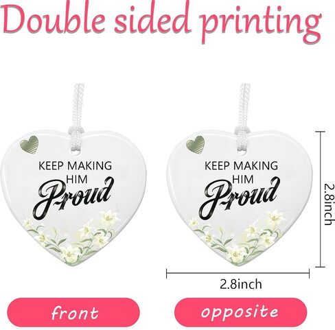 Keep Making Him Proud Ceramic Ornament,Heart Plaque Bereavement Keepsake Sign,Anniversary of Passing,Thinking of You,Loss of Loved One,Loss of Dad, Grandad or Dad Remembrance Memorial Sympathy Gift in Saudi Arabia