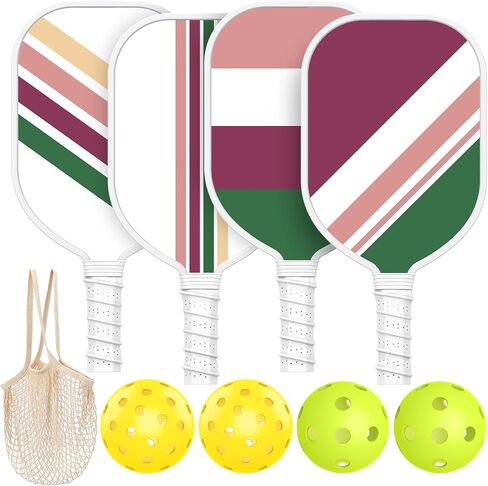 Pickleball Paddles Set USAPA Approved, Lightweight and Durable with Unique Design, USAPA Approved Pickleball Paddles Set of 4, 4 Pickleball Balls, Pickleball Bag, Pickleball Paddles (Gradual) in Saudi Arabia