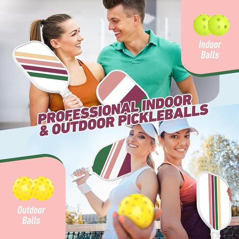 Pickleball Paddles Set USAPA Approved, Lightweight and Durable with Unique Design, USAPA Approved Pickleball Paddles Set of 4, 4 Pickleball Balls, Pickleball Bag, Pickleball Paddles (Gradual) in Saudi Arabia