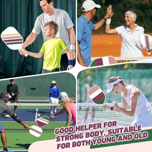 Pickleball Paddles Set USAPA Approved, Lightweight and Durable with Unique Design, USAPA Approved Pickleball Paddles Set of 4, 4 Pickleball Balls, Pickleball Bag, Pickleball Paddles (Gradual) in Saudi Arabia