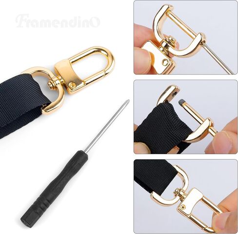 Framendino, 4 Pack Gold Detachable Snap Hook Swivel Clasps Hooks Lobster Claw Clasp with 4 Pack D-Rings for DIY Purses Strap Cross Body Replacement in Saudi Arabia
