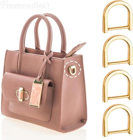 Framendino, 4 Pack Gold Detachable Snap Hook Swivel Clasps Hooks Lobster Claw Clasp with 4 Pack D-Rings for DIY Purses Strap Cross Body Replacement in Saudi Arabia