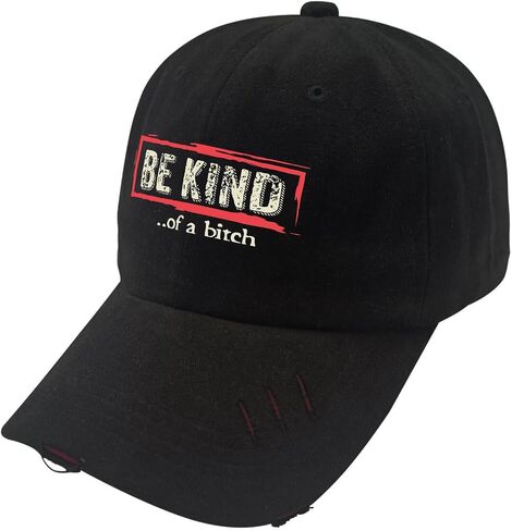 Be Kind of a Bitch Golf hat Daddy hat AllBlack Black Hats for Men Gifts for Dad Hiking Hats in Saudi Arabia