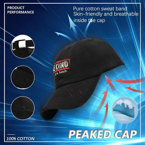 Be Kind of a Bitch Golf hat Daddy hat AllBlack Black Hats for Men Gifts for Dad Hiking Hats in Saudi Arabia